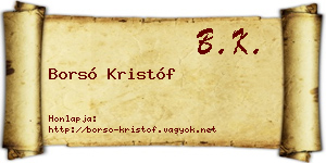 Borsó Kristóf névjegykártya