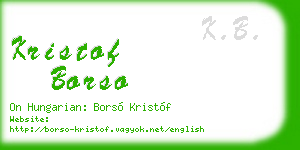 kristof borso business card