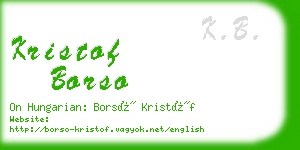 kristof borso business card